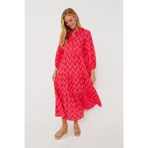 POMANDER PLACE Hot Pink Ikat Mabel Maxi Dress Size M NWT Retail $158 Tuckernuck